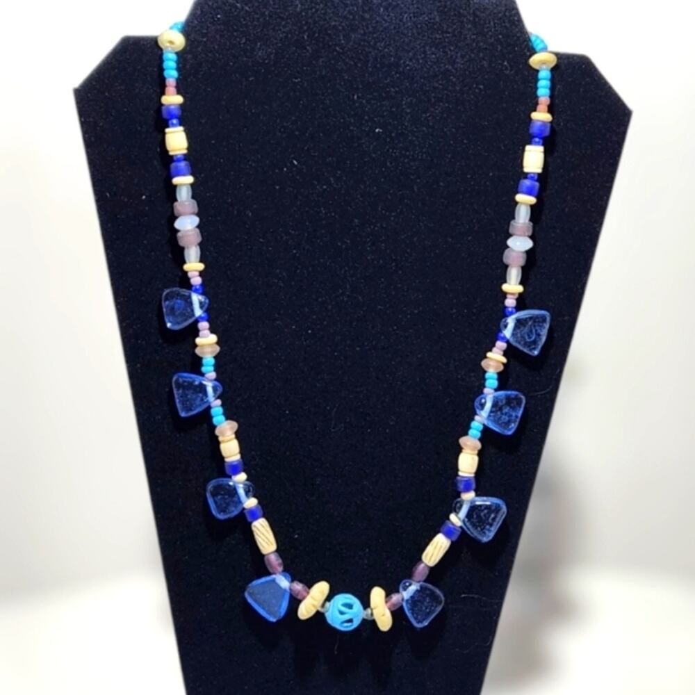 Aqua Blue Boho Necklace | Pre-Owned